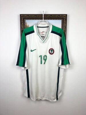 Nigeria Away football shirt 1999 Soccer Nike #19 Akwuegbu Player