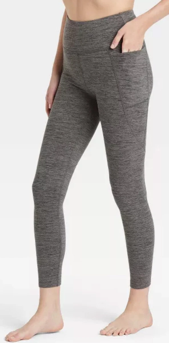 Joy Lab 7/8 High Rise LEGGINGS w POCKETS SMALL Charcoal Heather NWT