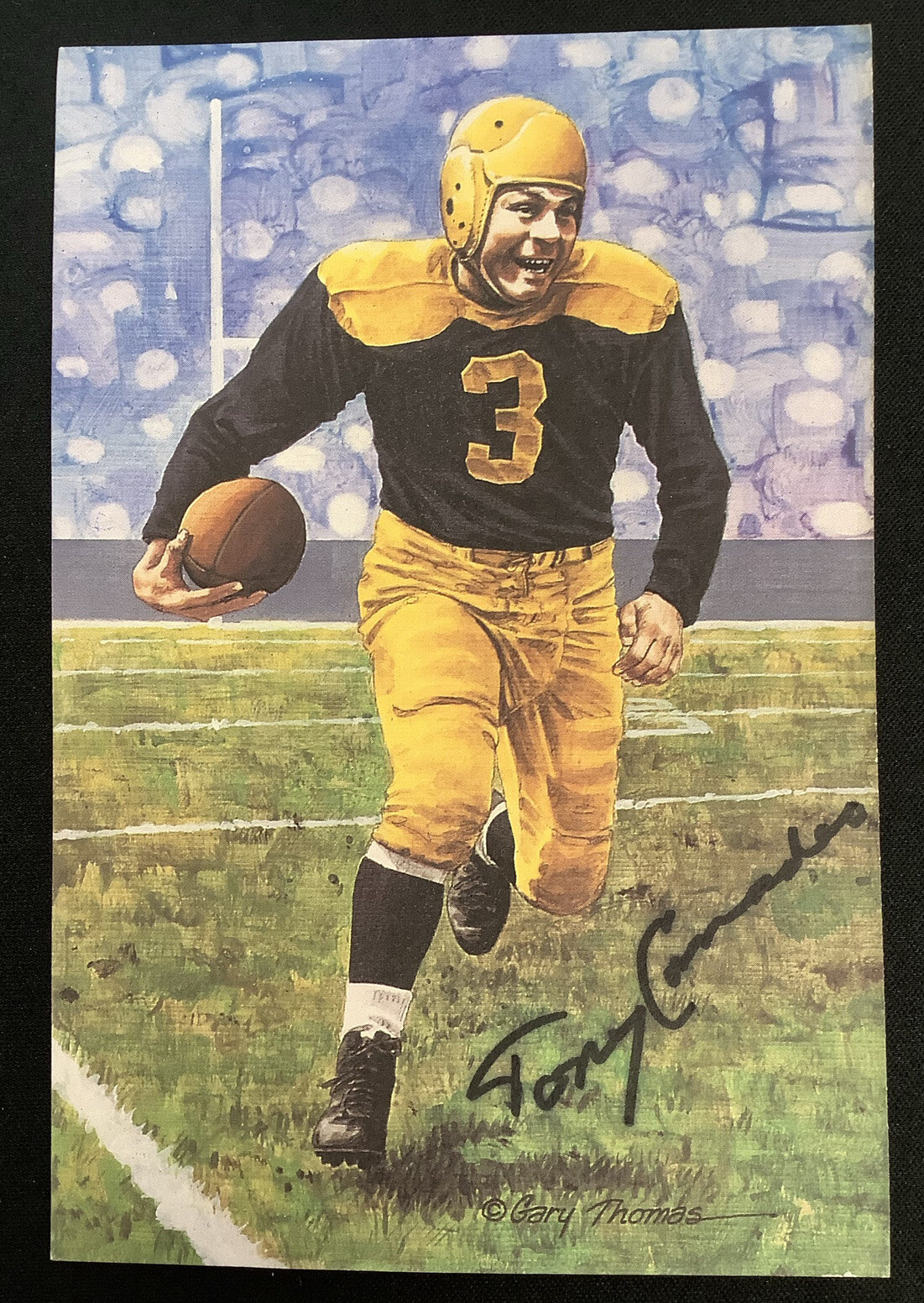 Tony Canadeo Autographed Signed Green Bay Packers GLAC Goal Line Art Card Football Packers HOF JSA 