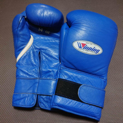 Winning ボクシンググローブ ソフトタイプ14 oz 青 Winning Boxing Gloves 14oz MS-500B Blue Professional Tape Type