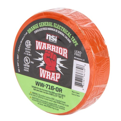 NEW WarriorWrap General 3/4 in. x 60 ft. 7 mil Vinyl Electrical Tape - Picture 4 of 11