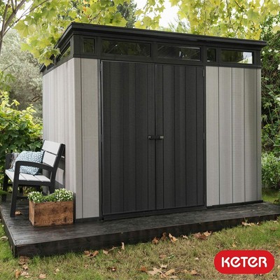 Modern Garden Plastic Shed Keter 9ft 2" x 7ft 2.8 x 2.1m with Floor in