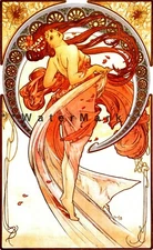 Dance Arts 1898 Vintage Poster Print Retro Style Art Nouveau Mucha 