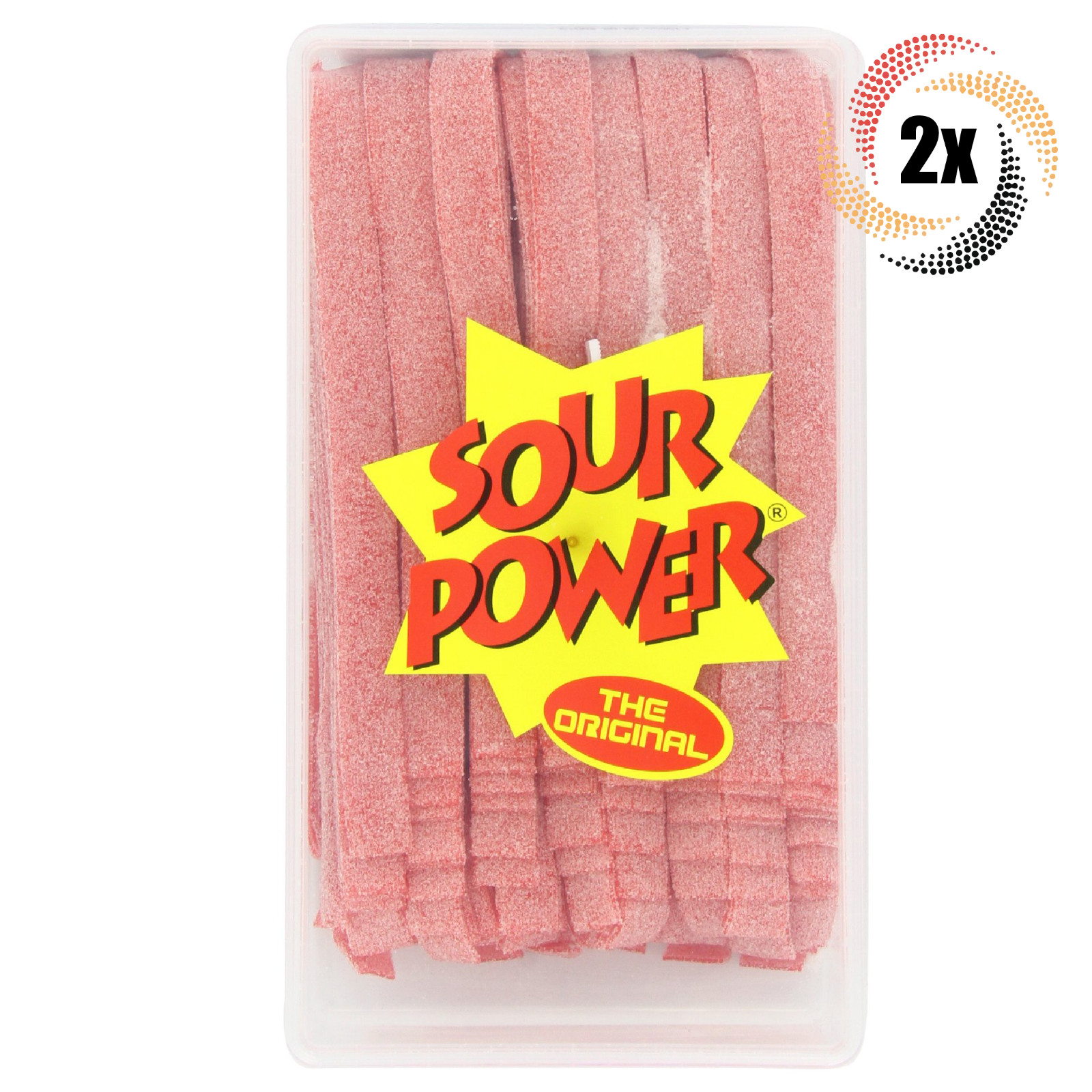2 упаковки конфетных лент Sour Power со вкусом клубники | 144 ленты на упаковку | 2,5 фунта