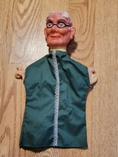 Vintage Hand Puppet Rubber Head Mr Rogers Style Green Outfit