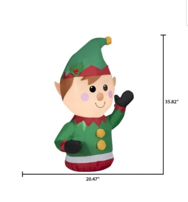 NEW 3ft Airblown Inflatable Christmas LED Elf Car Buddy for Passenger Seat