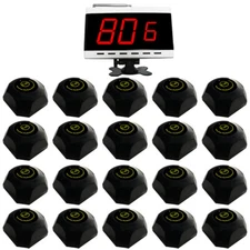 BCITY Wireless Waiter Service Calling System 1 Receiver 20 Black Call Buttons