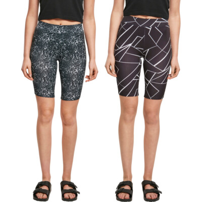 Urban Classics Ladies AOP Cycle Shorts Sports Leggings Allover NEW