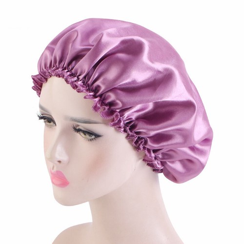 Satin Night Sleep Cap Hair Care Bonnet Head Cover Band Elastic Hat Adjust - Picture 38 of 44