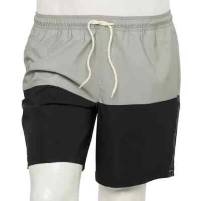 NEW Trinity Coast Big & Tall Mens Lined 9  Inseam Swim Trunks, gray black, 3XLT