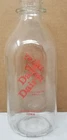 Daisy Dairy Milk Bottle Glass Quart Red Letters Cedar Falls Iowa Vtg