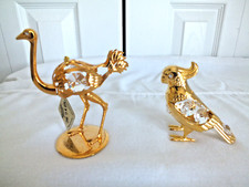 KG&C Crystal Tentations CACATUA STRUZZO/PAPPAGALLO placca oro Swarovski lotto di 2