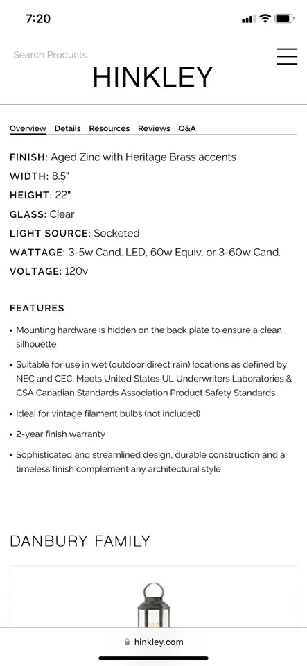 Hinkley Lighting 2535DZ Danbury 3 Light 22" Tall Outdoor Wall - Aged Zinc / - Image 4 of 4