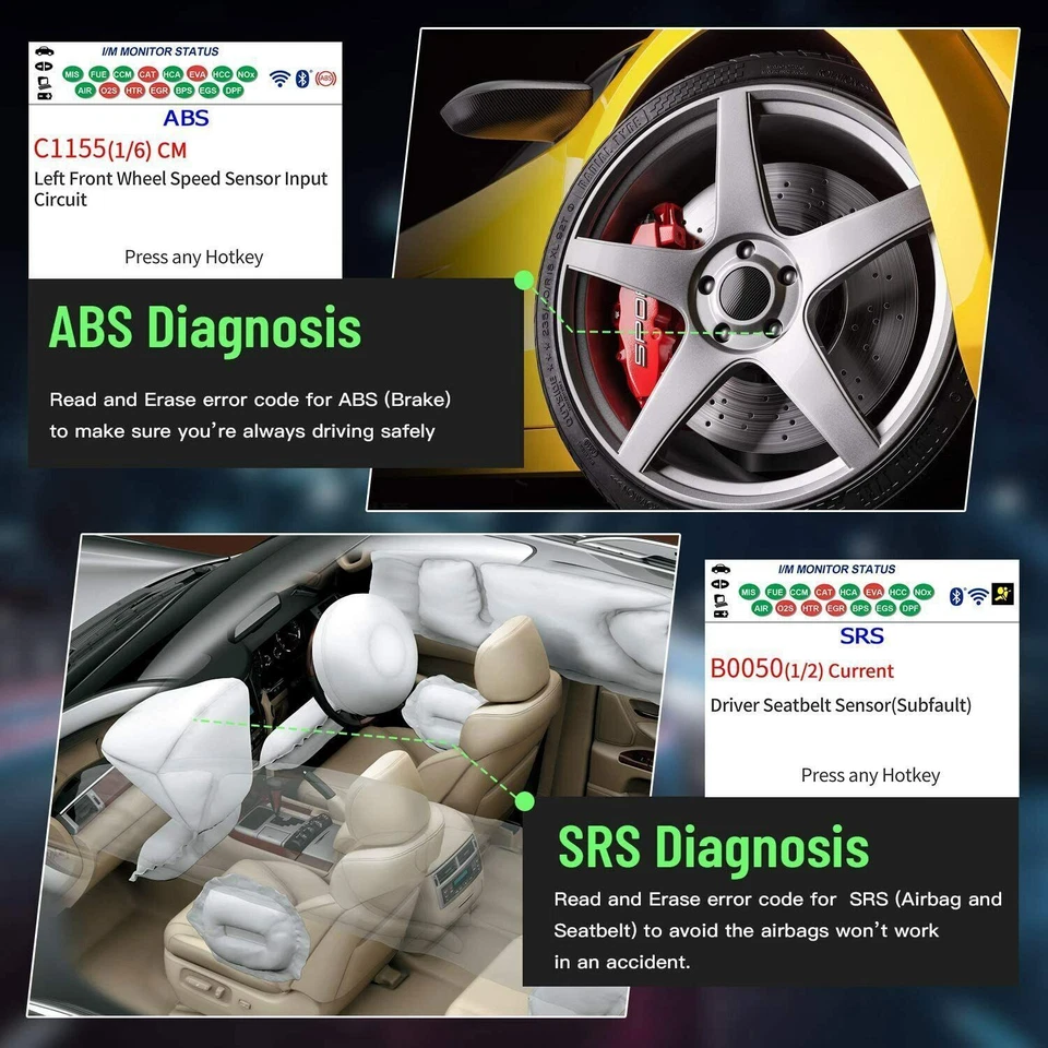 INNOVA 6100P OBD2 Scanner ABS SRS Diagnostic Code Reader Battery Test Oil Reset Foto 3 de 4