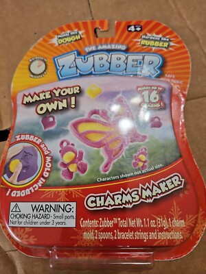 NEW Zubber Cool Charms Maker Refill Set Molds Like Dough Hardens Like Rubber 