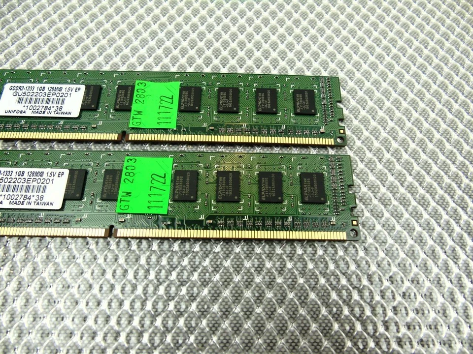 Память Gateway SX2800 2 ГБ (2 x 1 ГБ) PC3-10600U 1333 DDR3 МГц - GU502203EP0201 - Изображение 3 из 4