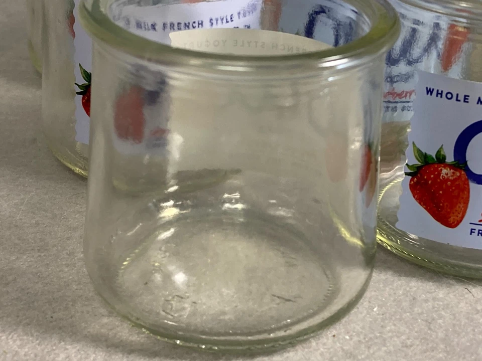 Empty Oui Yogurt Pots Lot of 12 w/Labels Clear Glass Jars for Crafts Candles - Image 3 of 4