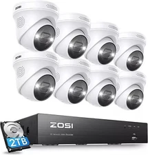 ZOSI 8MP NVR PoE Security Home Camera System 4K 8CH Outdoor Smart AI Detect  2TB