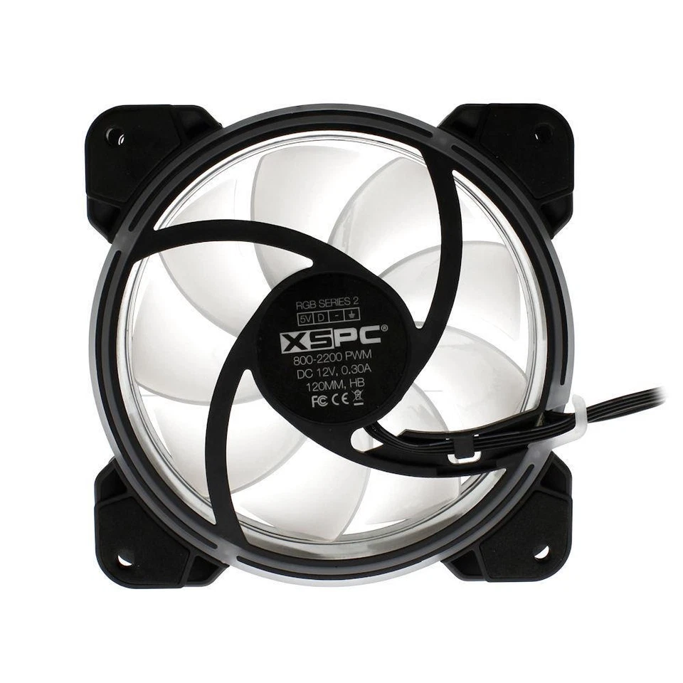 XSPC RGB Series  2, PWM 800-2200RPM 5V 3Pin aRGB 120mm Fan - 3 Pack - Image 3 of 4