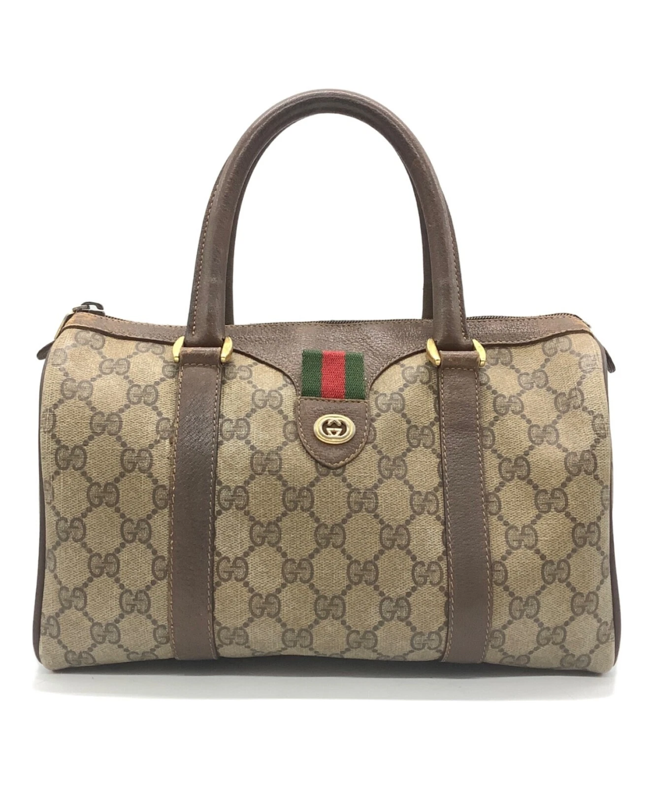 Sac GUCCI GG Supreme Web Sherry Line Boston beige rouge 116 02 006 authentique yk12480