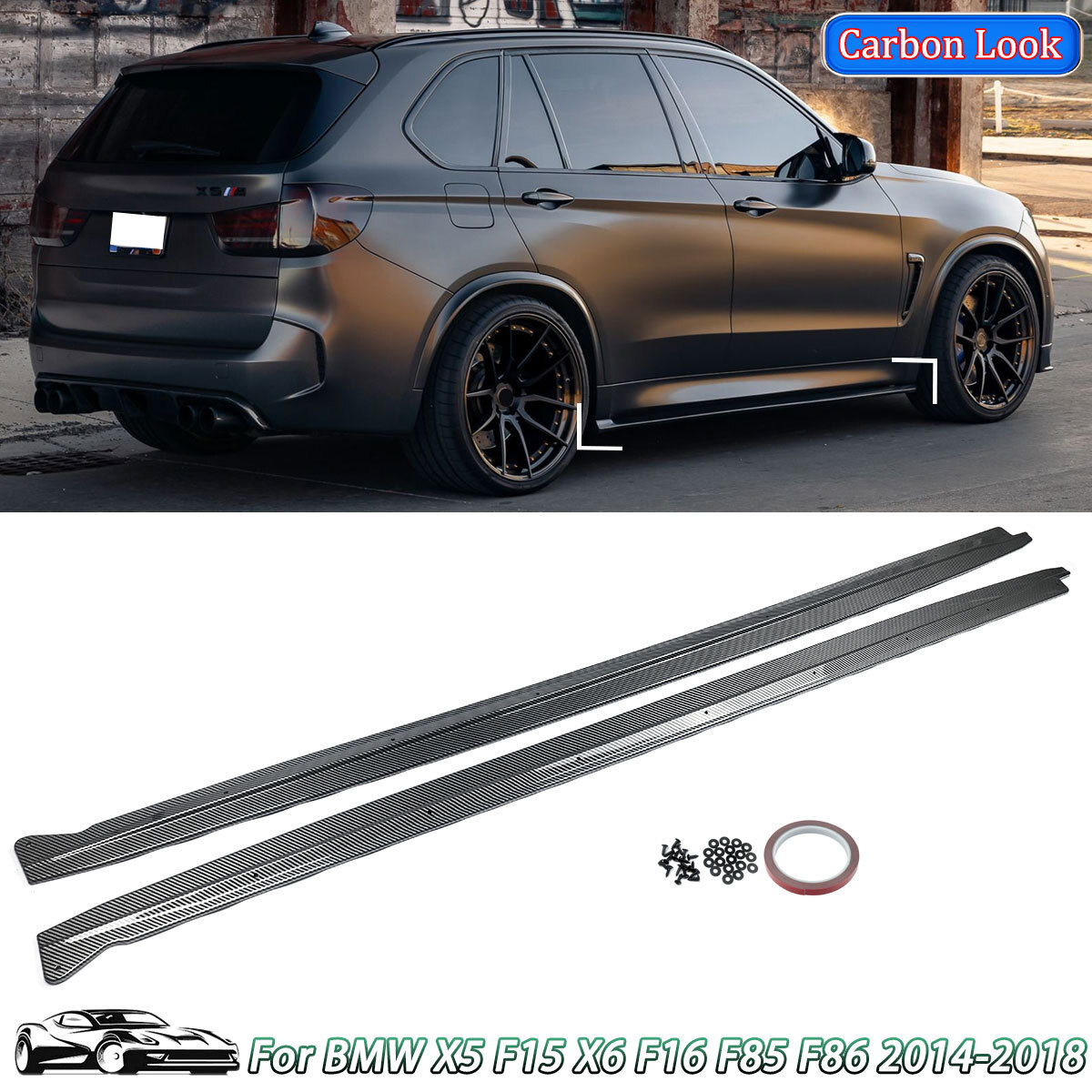 Enkel Zwart Black uitlaat trim Voor Bmw X5 F15 X6 F16 - Tuning en