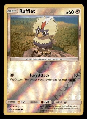 Rufflet 177/236 Common Cosmic Eclipse Pokemon Reverse Holo Near Mint