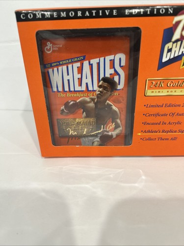 MUHAMMAD ALI MINI WHEATIES BOX 24k Gold Replica Signature 75th Anniversary - Picture 2 of 8