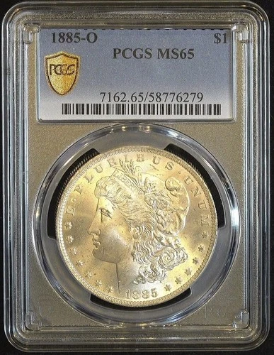 1885 O Morgan Silver Dollar PCGS MS 65 Trueview Gorgeous Cartwheels Blast White