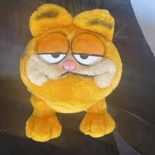 Vintage GARFIELD Plush STUFFED Animal TOY By DAKIN 1981 pink nose red writing F