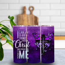 20 oz Skinny Sublimation Tumbler I Can Do All Things