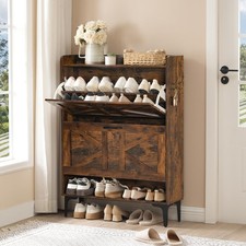 Shoe Storage Cabinet Organizer with 2 Flip Drawers Hidden for Entryway