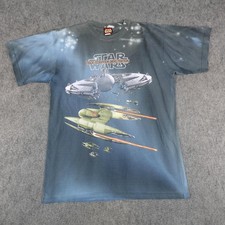 VTG Star Wars Shirt Mens Large Episode 1 Trade Federation Droid Fighters Tie Dye