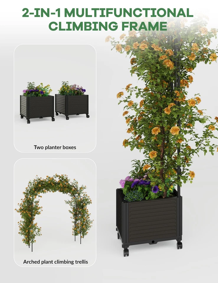 Span 47.2 英寸花园拱形架用于攀爬植物,金属婚礼拱形花... — 第 4/4 张图片