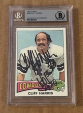 CLIFF HARRIS SIGNED 1975 TOPPS ROOKIE W/HOF2020 BECKETT BAS DALLAS COWBOYS