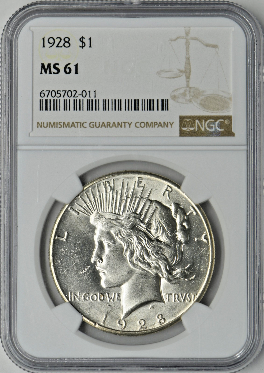 1928 Peace Silver Dollar - NGC MS61 - VAM-2 Doubled Rays & IBER