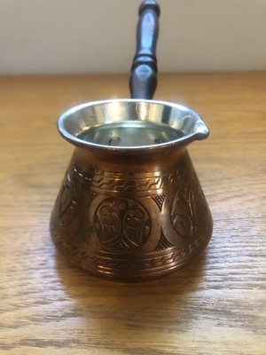 DEMMEX 15 Oz Thickest Copper Turkish Greek Arabic Coffee Pot Stovetop Maker