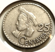 1968  Guatemala  25  Centavos  Coin - KM#269-  Combined Shipping  - (IN#16805)