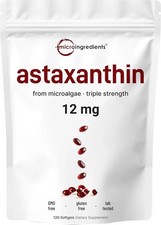 Astaxanthin 120 Softgels 12mg - Supports Eye Health and Joint Health/-/