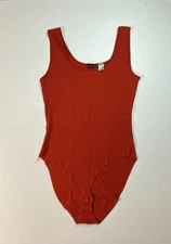 Donna Karan New York Sleeveless 65% Cotton 35% Viscose Bodysuit Austria Red Sz L