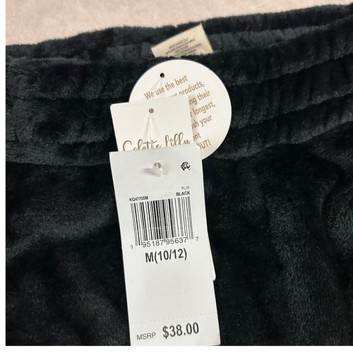 Colette Lilly Black Soft Plush Sweatpants Joggers with Sequin Heart - M (10/12) - Picture 4 of 8