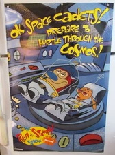 THE REN & STIMPY SHOW "SPACE CADETS PREPARE TO HURTLE THROUGH SPACE" POSTER 1992