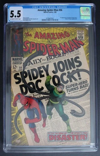 Amazing Spider-Man 56 joins DOCTOR OCTOPUS 1968 1st Captain Stacy ROMITA CGC 5.5