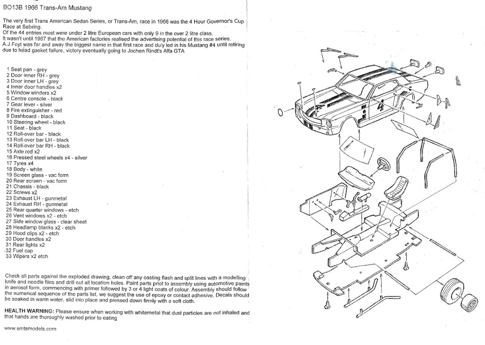 1-43 Ford Mustang DALE WOOD Trans-AM'66 #4 Foyt metal kit to built SMTS B13b - Immagine 3 di 4