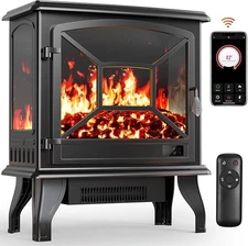 24″Electric Fireplace Heater, Quick Heating Portable Fireplace with App Remote