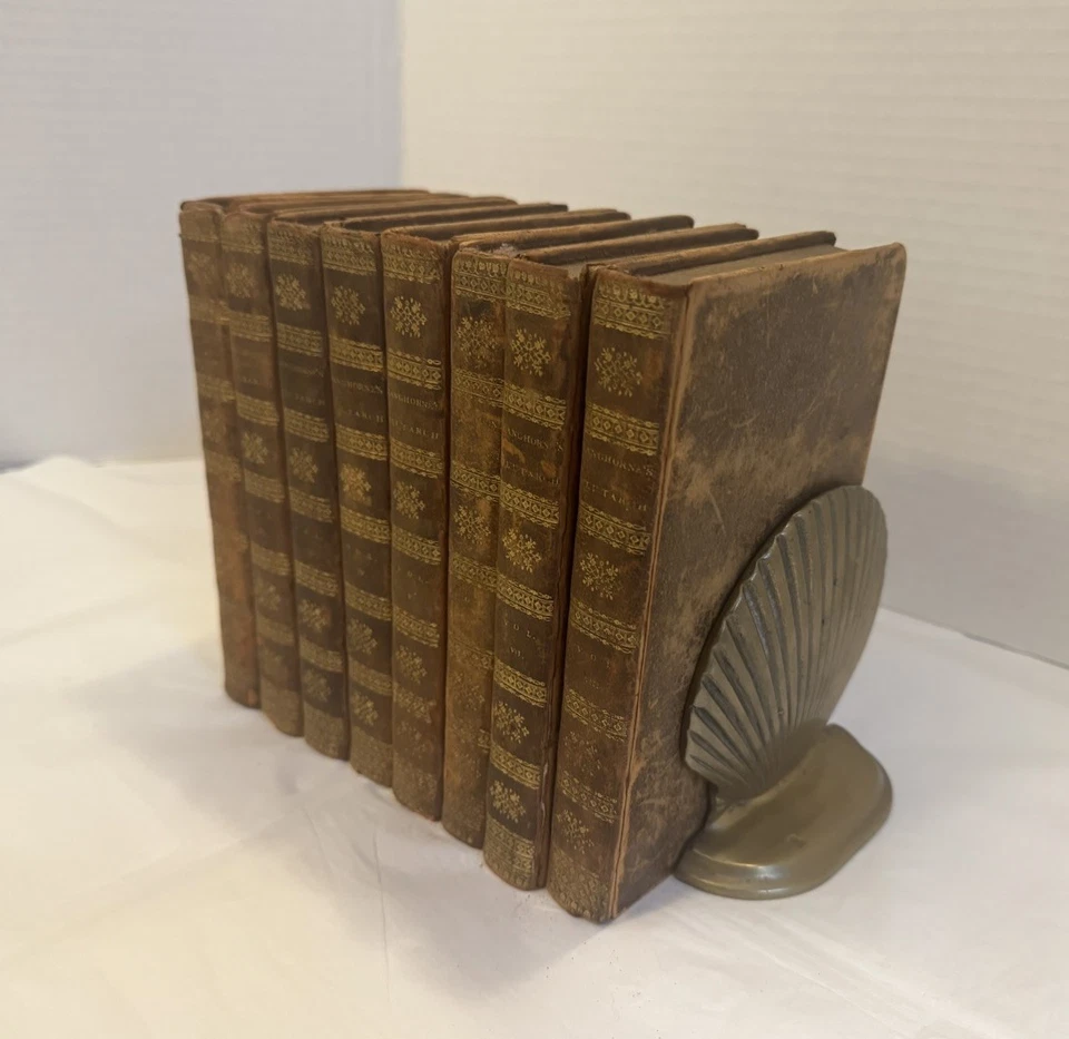 PLUTARCH'S LIVES Complete 8 Volume LANGHORNE Set from 1810 LEATHER GOOD - Image 4 of 4