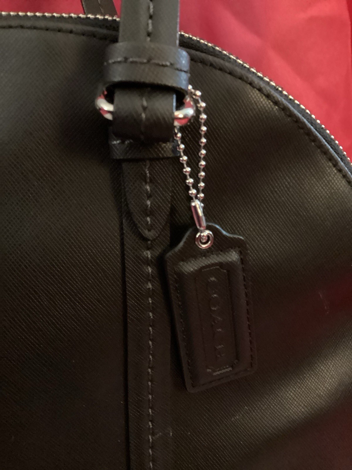 Coach Peyton Cora Domed Satchel Crossbody Black Saffiano Leather F25671, Preown image 4