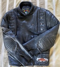 Vintage Putnam Leather Gold PLG Black Leather Harley Davidson Motorcycle Jacket.