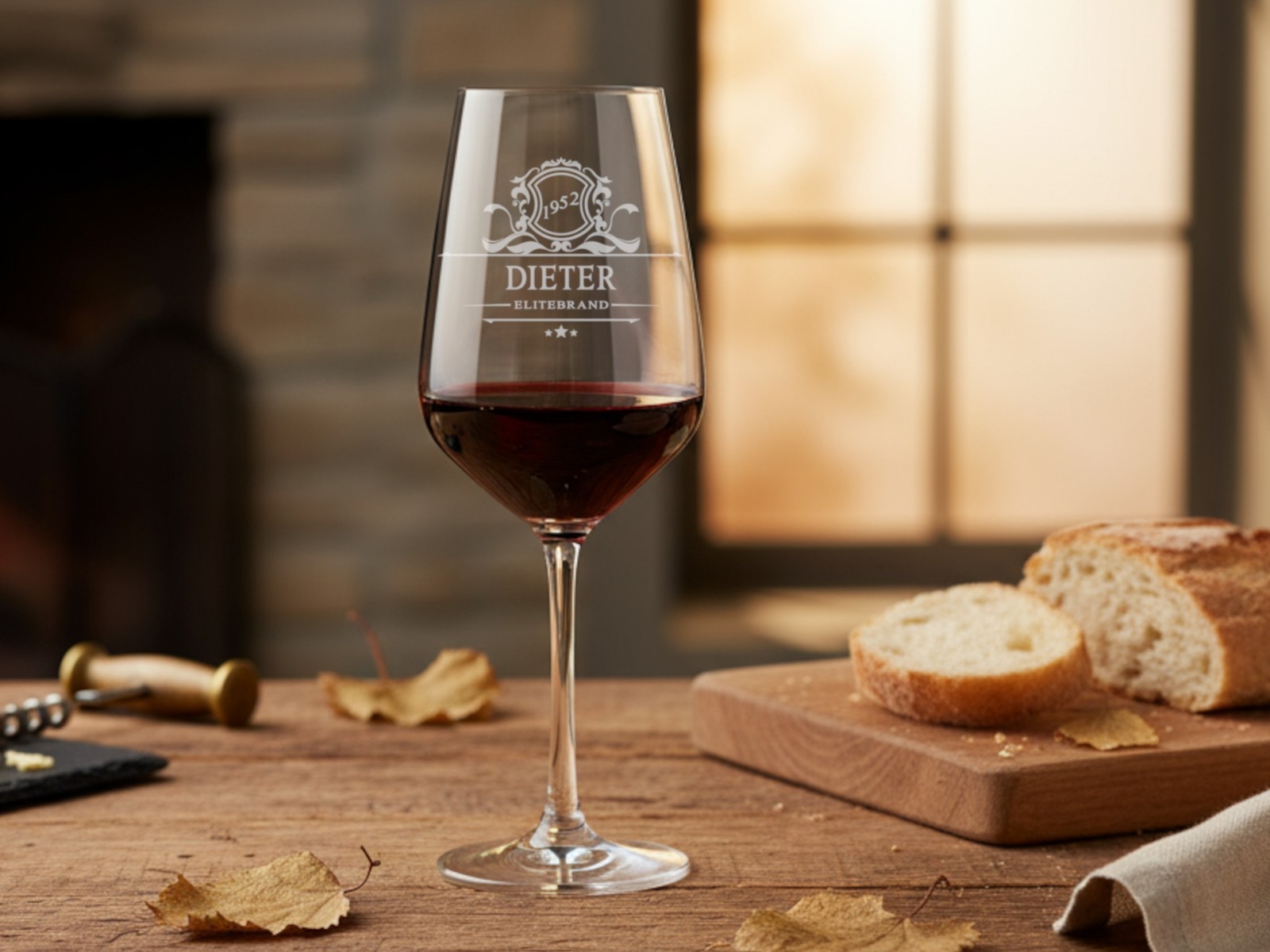 Rotweinglas mit Name graviert personalisiert - Weinkelch graviert