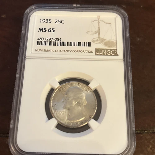 1935 Washington Quarter 25c MS65 Silver NGC 