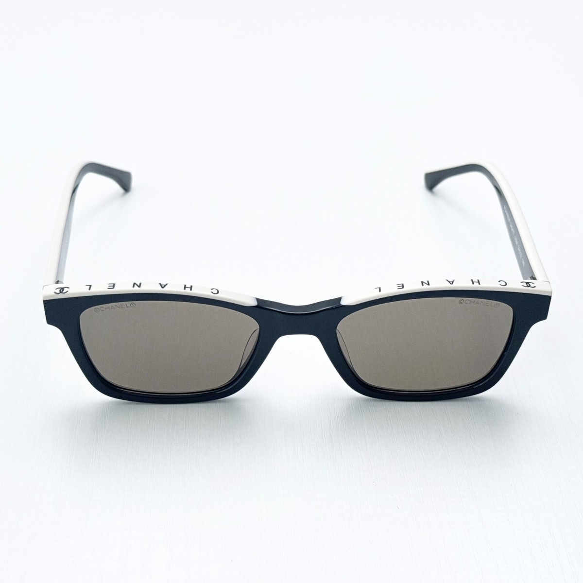 Chanel CH5417 501 Black Beige Square Sunglasses Gray Lens 54-22